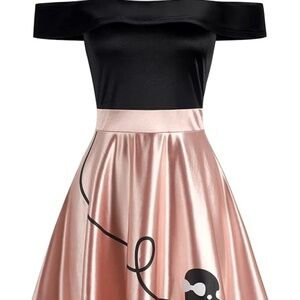 NWT Womens Retro Poodle Skirt Skater Dress Size L